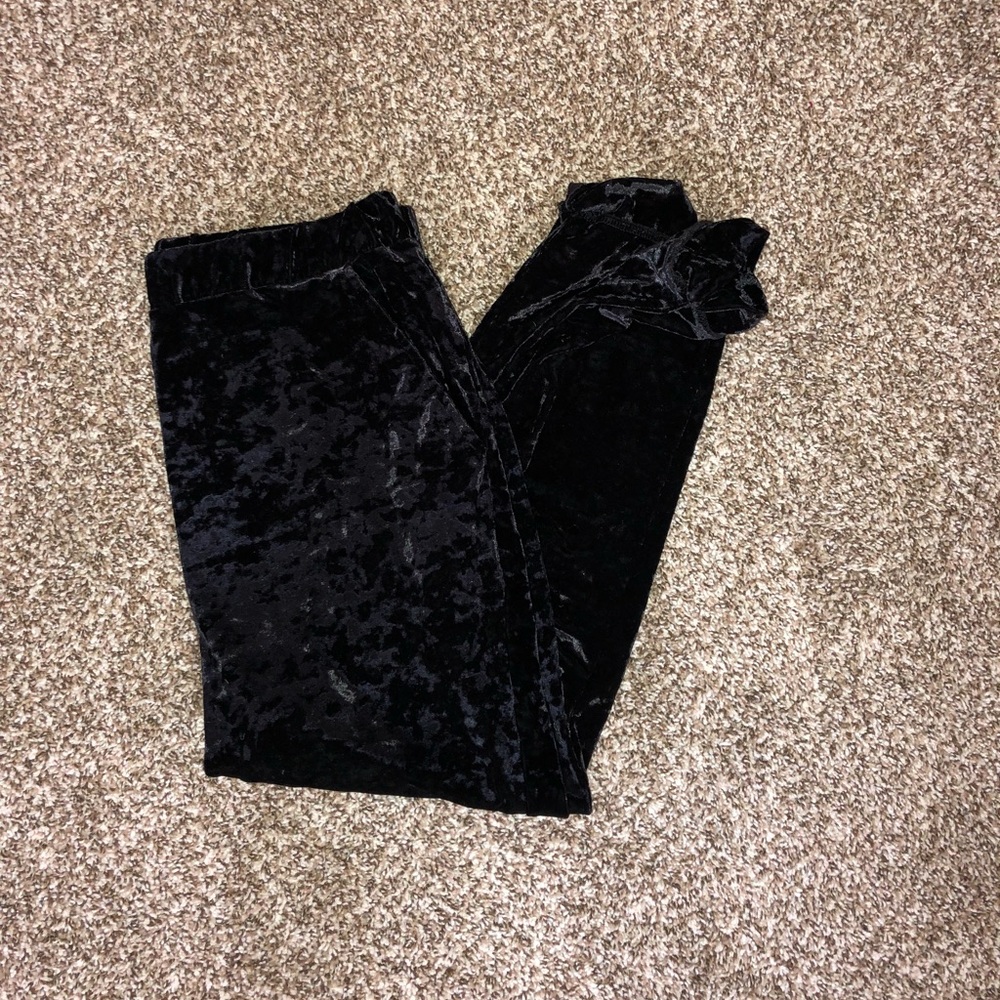 VELVET CROP HIGH WAIST PANTS